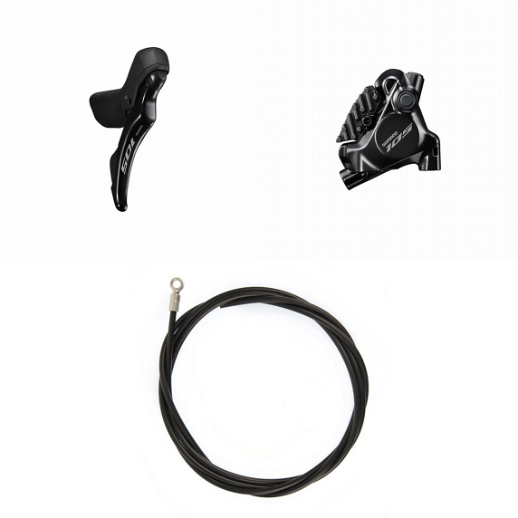 Shimano 105 12v mechanical gear shift control and disc braking system